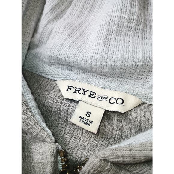 Frye And Co Women's Full Zip Waffle Knit Thumb Holes, Size Small Grey - Picture 4 of 6